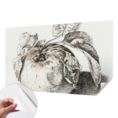 Papel de parede autocolante para sala com estampa de folhas de maçã