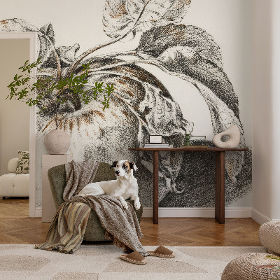 Papel de parede autocolante para sala Folhas de maçã