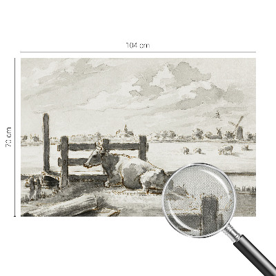 Autocolante de parede fotográfico com motivo 'Idílio rural' para decoração de interiores