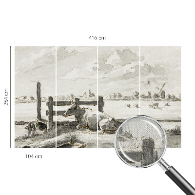 Autocolante de parede fotográfico com motivo 'Idílio rural' para decoração de interiores