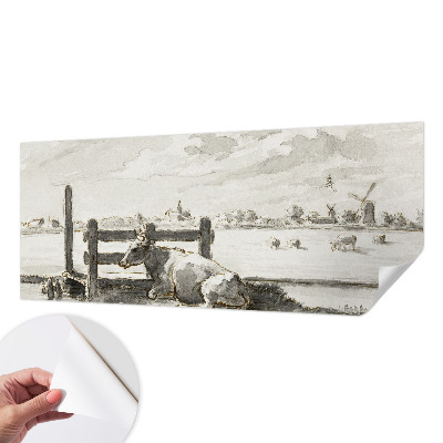 Autocolante de parede fotográfico com motivo 'Idílio rural' para decoração de interiores