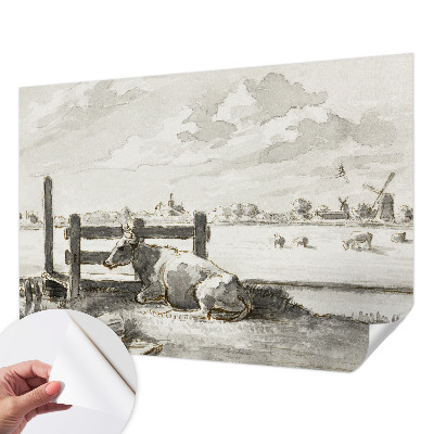 Autocolante de parede fotográfico com motivo 'Idílio rural' para decoração de interiores