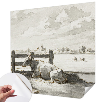 Autocolante de parede fotográfico com motivo 'Idílio rural' para decoração de interiores