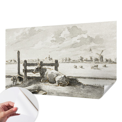 Autocolante de parede fotográfico com motivo 'Idílio rural' para decoração de interiores