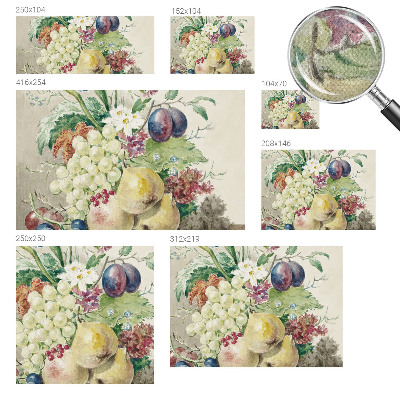 Papel de parede autocolante para quarto com estampa de flores e frutos