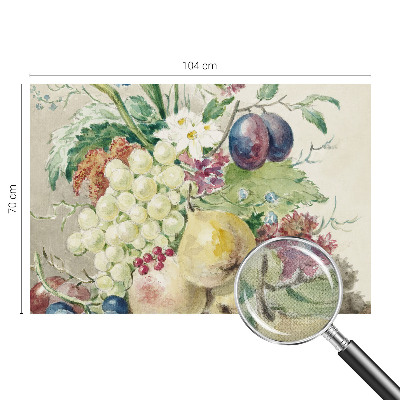 Papel de parede autocolante para quarto com estampa de flores e frutos