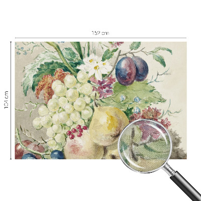 Papel de parede autocolante para quarto com estampa de flores e frutos