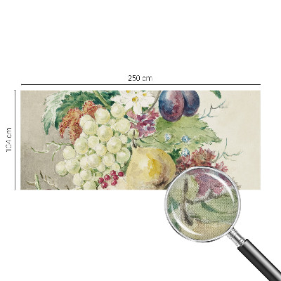 Papel de parede autocolante para quarto com estampa de flores e frutos