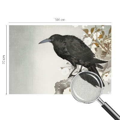Autocolante de parede fotográfico Corvo nas flores