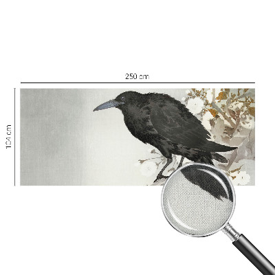 Autocolante de parede fotográfico Corvo nas flores