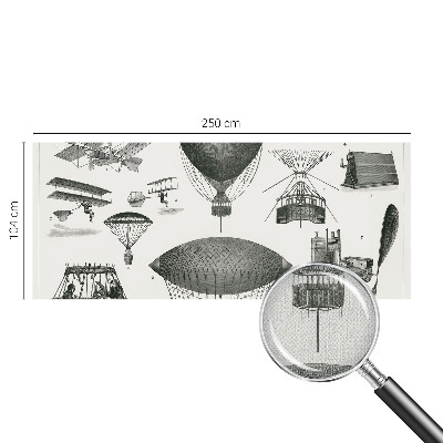 Papel de parede 3D com estampa com tema de história da aviação