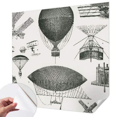 Papel de parede 3D com estampa com tema de história da aviação