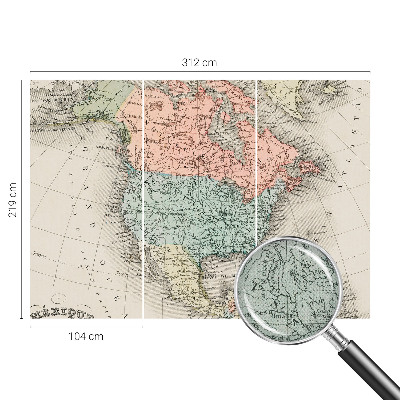 Papel de parede infantil com estampa de mapa histórico