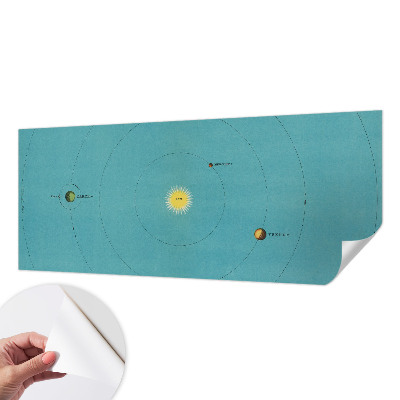 Papel de parede autocolante para sala com estampa de sistema cósmico