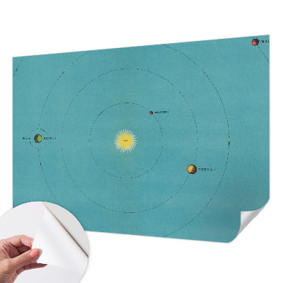 Papel de parede autocolante para sala com estampa de sistema cósmico