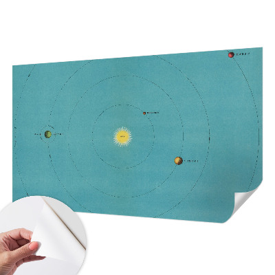 Papel de parede autocolante para sala com estampa de sistema cósmico