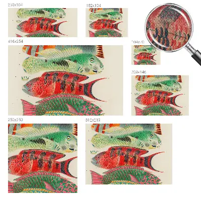 Papel de parede para criança com estampa de peixes exóticos