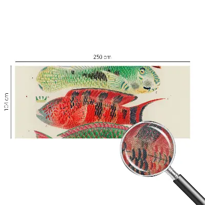 Papel de parede para criança com estampa de peixes exóticos