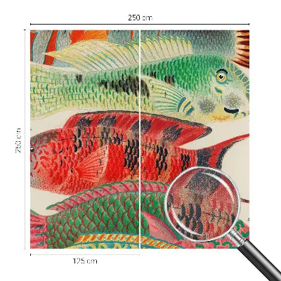 Papel de parede para criança com estampa de peixes exóticos