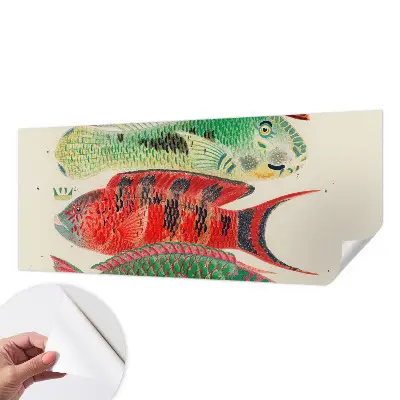 Papel de parede para criança com estampa de peixes exóticos
