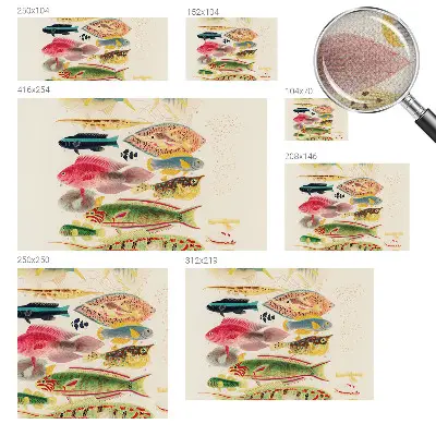 Papel de parede autocolante para sala com peixes coloridos