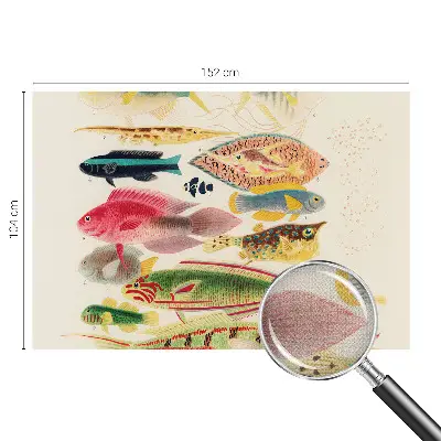 Papel de parede autocolante para sala com peixes coloridos