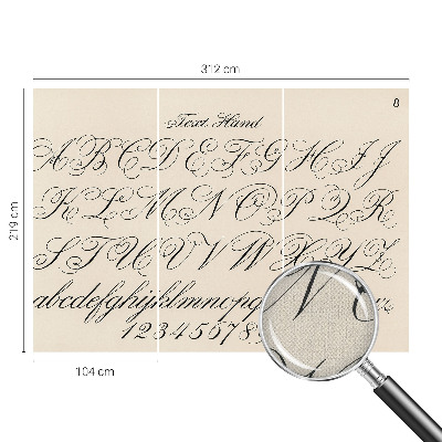 Papel de parede para criança Escrita caligráfica