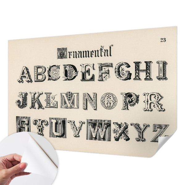 Papel de parede autocolante para quarto com letras decorativas