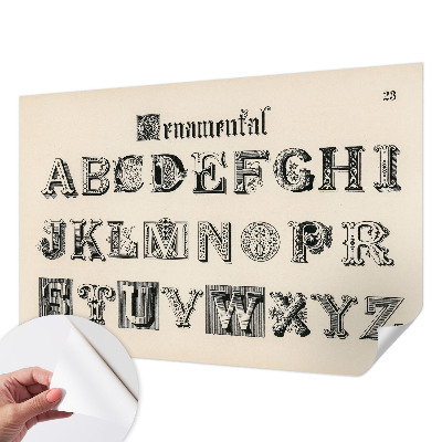 Papel de parede autocolante para quarto com letras decorativas