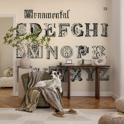 Papel de parede autocolante para quarto com letras decorativas