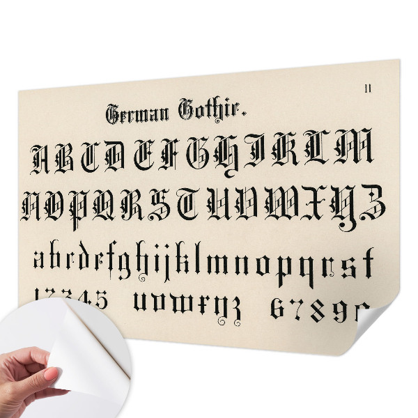 Autocolante de parede fotográfico com letras góticas