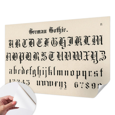 Autocolante de parede fotográfico com letras góticas