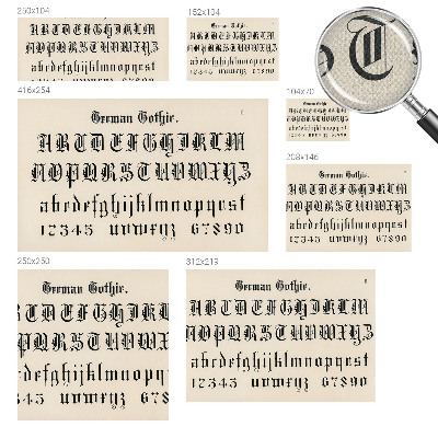Autocolante de parede fotográfico com letras góticas