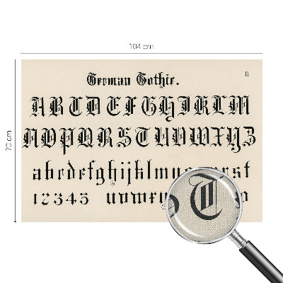 Autocolante de parede fotográfico com letras góticas