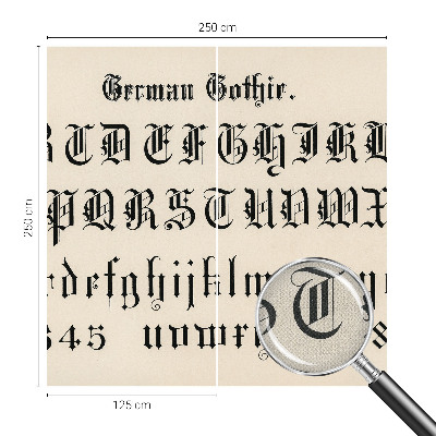 Autocolante de parede fotográfico com letras góticas
