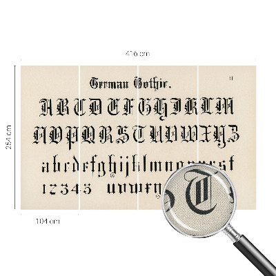 Autocolante de parede fotográfico com letras góticas