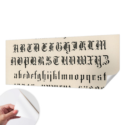 Autocolante de parede fotográfico com letras góticas