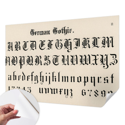 Autocolante de parede fotográfico com letras góticas