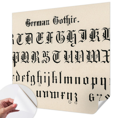 Autocolante de parede fotográfico com letras góticas