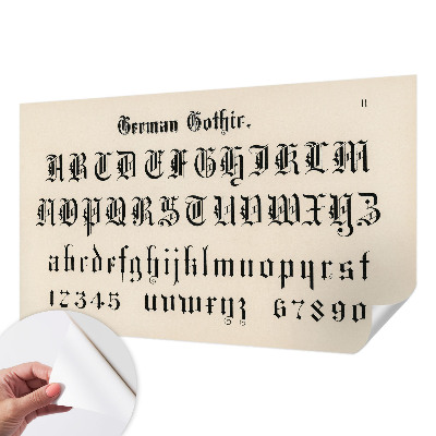 Autocolante de parede fotográfico com letras góticas