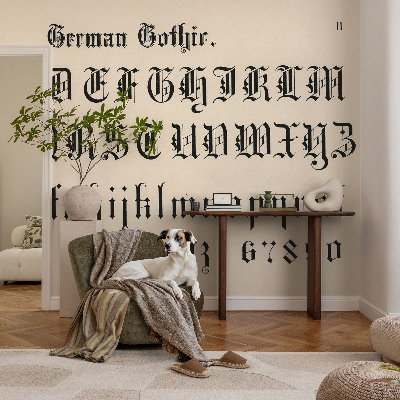 Autocolante de parede fotográfico com letras góticas
