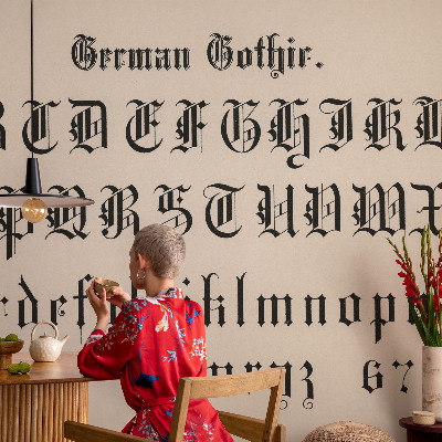 Autocolante de parede fotográfico com letras góticas
