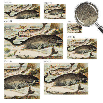 Papel de parede autocolante para sala Gigantes marinhos