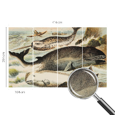 Papel de parede autocolante para sala Gigantes marinhos