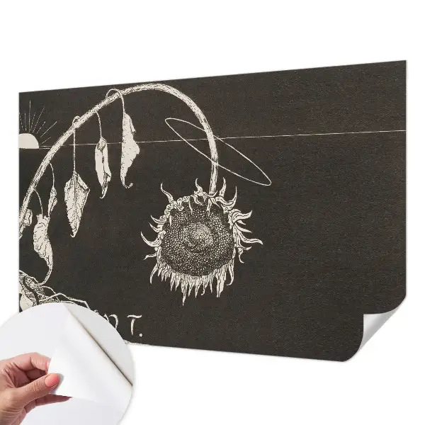 Papel de parede 3D de girassol nostálgico