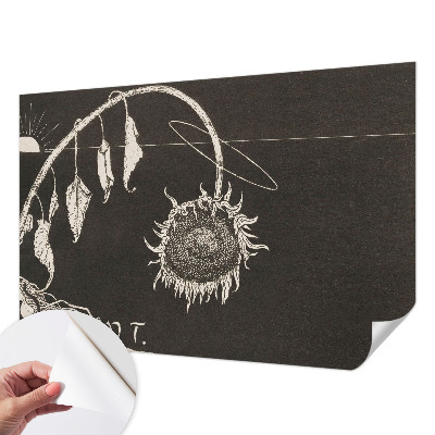 Papel de parede 3D de girassol nostálgico