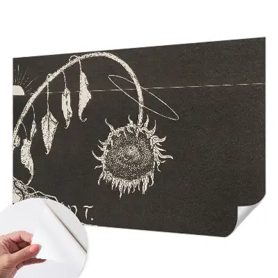 Papel de parede 3D de girassol nostálgico