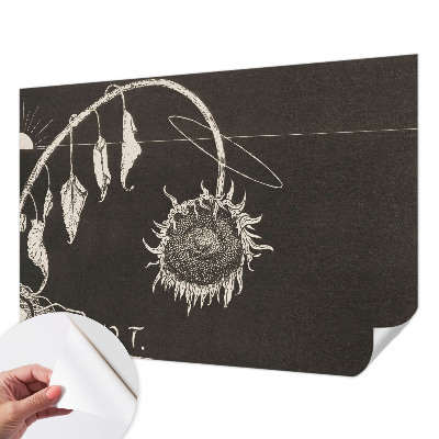 Papel de parede 3D Girassol nostálgico