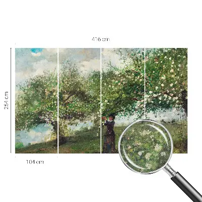 Papel de parede autocolante com estampa de cena de primavera