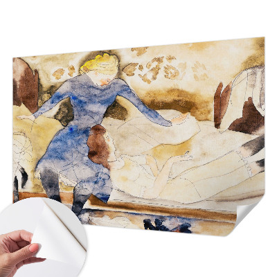 Papel de parede para criança com estampa 'Paz' em estilo feminino